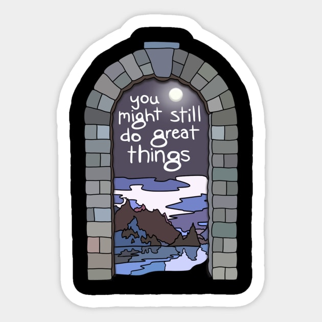 Great Things Sticker by Nerdpins